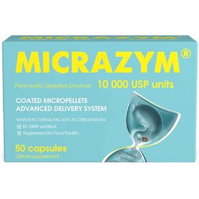 AVVA Pharmа Pancreatic Enzymes - 10,000 USP Effective Pancreatic Enzyme Supplements - Digestive Enzymes for Digestion - 50 Fast-Acting Capsules with Amylase, Lipase and Protease