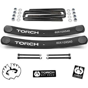 TORCH 1.5"-2" Rear Add A Leaf Lift Kit w/ 8.5" Square U Bolts for 1995-2023 Toyota Tacoma 2WD 4WD TRD SR5 - Models with 6 Lug Wheel Bolt Pattern ONLY