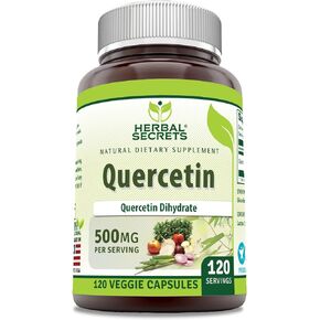Herbal Secrets Quercetin 500 Mg 120 Veggie Capsules Supplement | Non-GMO | Gluten Free | Made in USA