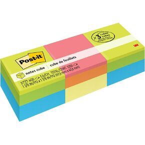 Post-it Notes, 2x2 in, 3 Cubes, America's #1 Favorite Sticky Notes, Assorted Colors, Recyclable (2051-3PK)