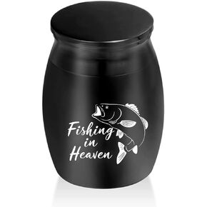 Fishing in Heaven Cremation Urns for Ashes Small Urns for Human Ashes Keepsake Decorative Urns Sharing Funeral Urn for Adult Dog Cat Ashes (Customizable)