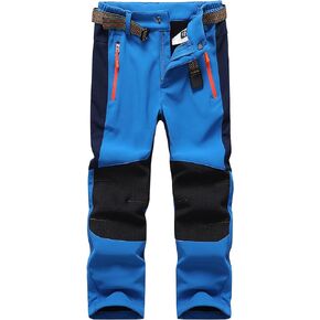 DAFENGEA Kids Snow Ski Pants Hiking Boys Girls Outdoor Waterproof Windproof Fleece Warm Snowboard Pants,KZ2068-SkyBlue1-9Y