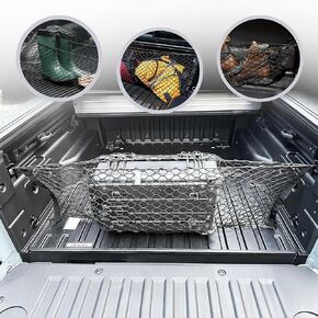 Envelope Style Elastic Trunk Cargo Net for Hyundai Santa Cruz 2022-2024 - Premium Trunk Organizers & Storage - Cargo Net for Pickup Truck Bed - Truck Bed Divider - Car Organizer for Pickup