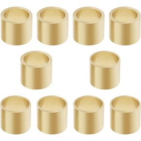 10PCS Unthreaded Snooker Pool Cue Ferrules for Stick on Tips Brass Cue Tips Billiards Repair Tool Replacement Accessories (9mm & 10mm 5PCS Each Size)
