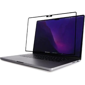 Moshi iVisor AG Anti-glare Screen Protector for MacBook Pro 16-inch (2022 M1, A2485), Easy-Installation, Washable & Reusable, Scratch Protection, Fingerprint Resistant - Black (Clear/Matte)