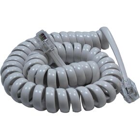 هاتف ملفوف 𝐇𝐚𝐧𝐝𝐬𝐞𝐭 𝐂𝐨𝐫𝐝 سلك أبيض مجعد للهواتف الأرضية، كابل خط أرضي متوافق عالميًا in Kuwait