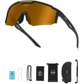 S&M Polarized Cycling Sunglasses Outdoor Running UV protection Sports Glasses Anti-fog bike Glasses…