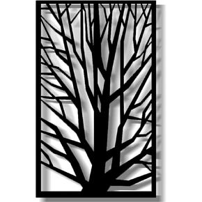Mystical Tree Black Color Wooden Wall Art Decor Home Office Decoration Bedroom Living Room Decor Nature Forest Sculpture (14.96" W x 23.22" H/38x59 cm)