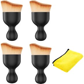 Car Interior Brush, Dust Cleaning Brush for Car,Car Detailing Brush,Car Dust Brush,Small Brushes for Cleaning,Soft Brush for Car Dashboard, Computer Keyboard,4PCS+1towel.