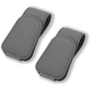 2 Packs Sunglass Holder for Car Visor, Microfiber Leather Car Visor Sunglasses Holder Clip for Sunvisor, Premium Car Interior Visor Accessories for Women (Beige)