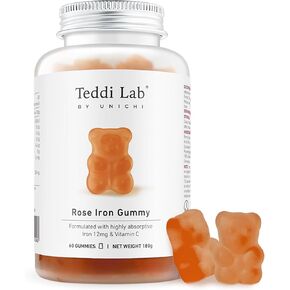 Unichi Rose Iron Gummy, Formulated with Highly Absorptive Iron 12mg & Vitamin C to Maintain Healthy Blood and Prevent Dietary Iron Deficiency, Rose & Date Flavour, 60 Count in Saudi Arabia