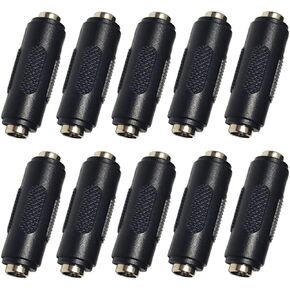 10PCS DC Power Connector Adapter 12V 5.5mm x 2.1mm, 12/24V Female to Female Power Jack Socket for Led Strip CCTV Security Camera Cable Wire Ends Plug Barrel