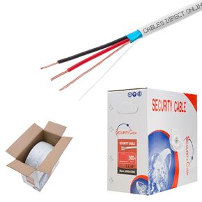 Cables Direct Online 500ft Stranded 22/2 Alarm CCA FTP Shielded Cable for Low Voltage LED, Burglar System, Fire Detector, Security Station, Door Bell, 22AWG 2 Conductors Wire