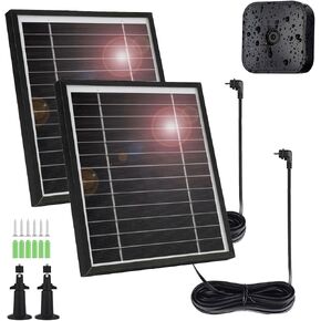 Updated Version Uogw 2 Pack Solar Panel Charge Compatible with Blink Outdoor (3rd Gen)/Blink XT/XT2 Outdoor Camera,with Internal 2500mAh Rechargeable Battery,Weather-Resistant Aluminium Alloy-Black