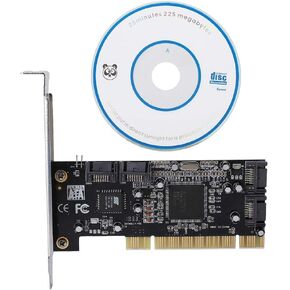 PCI Controller Card,PCI SATA 4 Port PCI to 4 Internal SATA Port 1.5Gbps Sil3114 Chipset RAID Controller Card with SATA Interface,Support Windows 98SE/Me/2000/XP/ NT4.0/XP 64-bit/Vista