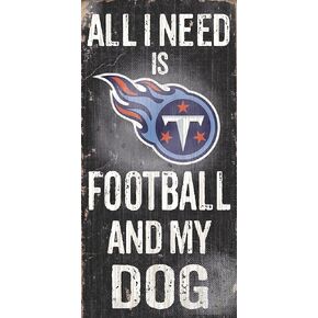 Fan Creations Tennessee Titans Wood Sign - Football and Dog 6"x12"