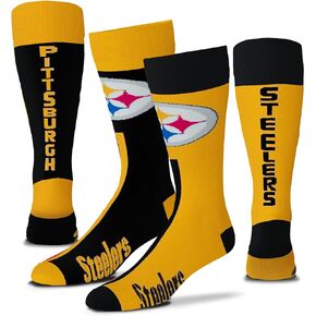 FBF - Adult Size NFL Big Top Mismatch Game Day Dress Socks - Pittsburgh Steelers