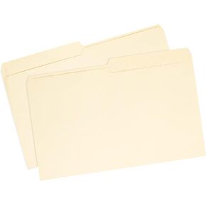 100 Blue Summit Legal Size Manila File Folders, 1/2 Cut Tab for Office, Classroom, or Home Organization, Durable 11 Point Paper for Bills, Records & Documents