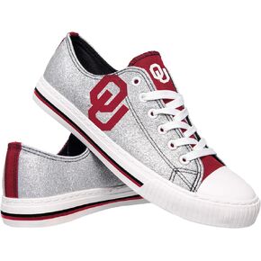 FOCO Oklahoma Sooners NCAA Womens Glitter Low Top Canvas Shoes - 7