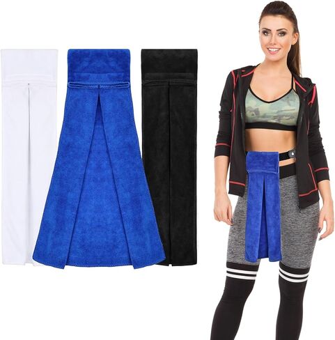 3 Pcs Football Towel with Waist Set - Absorbent Quick-Dry Multifunctional Sports Towel for Hiking, Gym, Yoga, Cycling (3pcs) in Kuwait