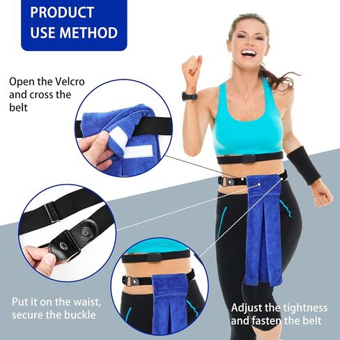 3 Pcs Football Towel with Waist Set - Absorbent Quick-Dry Multifunctional Sports Towel for Hiking, Gym, Yoga, Cycling (3pcs) in Kuwait