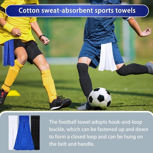 3 Pcs Football Towel with Waist Set - Absorbent Quick-Dry Multifunctional Sports Towel for Hiking, Gym, Yoga, Cycling (3pcs) in Kuwait