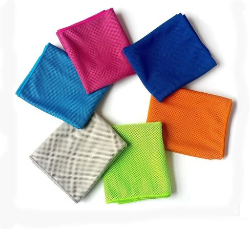 Cooling Towel, Microfiber Quick Cooling for Yoga Sport Running Gym Camping Fitness with Handle Bottle（Orange） in Kuwait