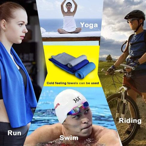 Cooling Towel, Microfiber Quick Cooling for Yoga Sport Running Gym Camping Fitness with Handle Bottle（Orange） in Kuwait
