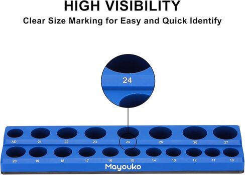 Mayouko 3 قطع منظم مقبس مغناطيسي SAE، 1/4 بوصة، 3/8 بوصة، 1/2 بوصة، طقم حامل مقبس مغناطيسي، SAE أحمر، يحمل 68 مقبسًا in Kuwait