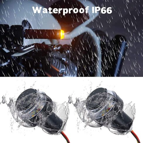 مصابيح LED لنهاية مقود الدراجة النارية من LivTee، لون مزدوج لأضواء إشارة الانعطاف وأضواء التحديد الجانبية أو أضواء الجري، كهرماني/أبيض in Kuwait