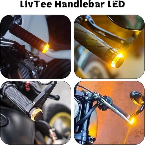 مصابيح LED لنهاية مقود الدراجة النارية من LivTee، لون مزدوج لأضواء إشارة الانعطاف وأضواء التحديد الجانبية أو أضواء الجري، كهرماني/أبيض in Kuwait