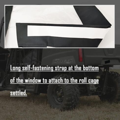 Polaris Ranger Full Size 570 Rear Windshield, Soft PVC Dust Panel for Ranger 500 570 700 Round Bar ROPS (2 Seaters & Crew) in Saudi Arabia