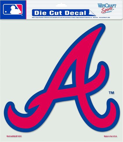 ملصق ملون من WinCraft MLB Atlanta Braves Diecut، مقاس 8 بوصة × 8 بوصة in Saudi Arabia