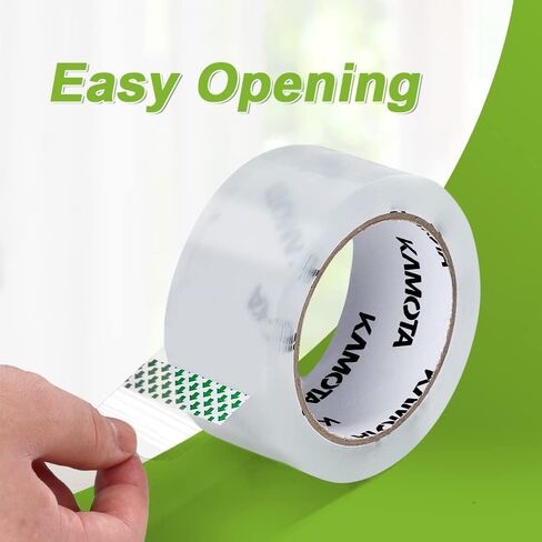 شريط تغليف كاموتا، 36 لفة شريط تغليف شفاف شديد التحمل للشحن والتعبئة والتغليف المتحرك، بعرض 1.88 بوصة، 65 ياردة لكل لفة، إجمالي 2340 ياردة مع 4 موزعات in Kuwait