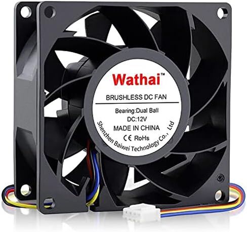 Wathai 80mm x 25mm PC Computer Case Fan PWM 12V 4Pin Fan High Static Pressure for Server Box Enclosure CPU Cooler Cooling in Saudi Arabia