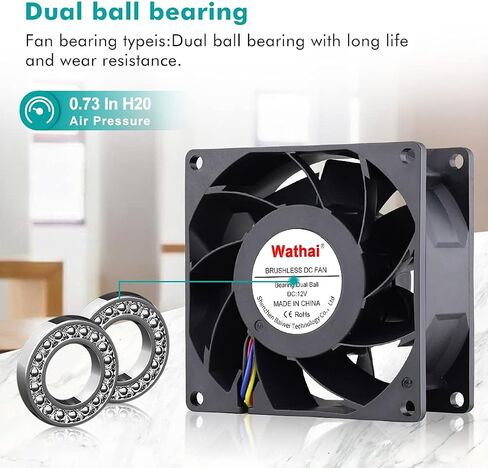 Wathai 80mm x 25mm PC Computer Case Fan PWM 12V 4Pin Fan High Static Pressure for Server Box Enclosure CPU Cooler Cooling in Saudi Arabia