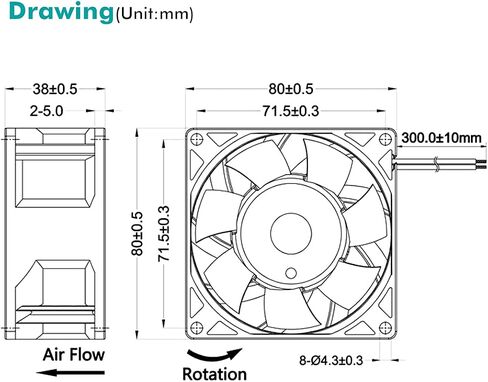 Wathai 80mm x 25mm PC Computer Case Fan PWM 12V 4Pin Fan High Static Pressure for Server Box Enclosure CPU Cooler Cooling in Saudi Arabia