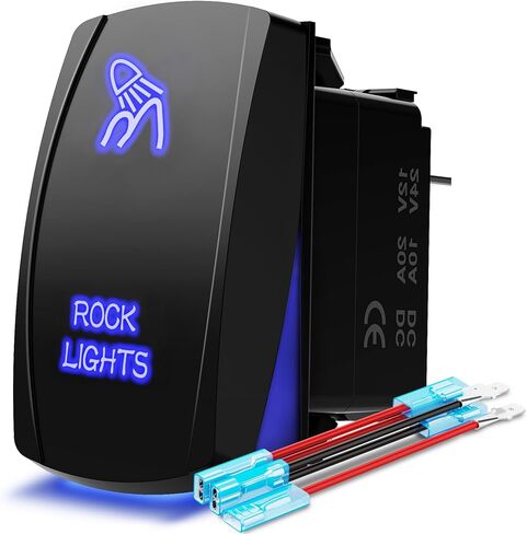 مجموعة مفاتيح الروك MICTUNING Blue ROCK LIGHTS - تشغيل/إيقاف ضوء LED أزرق 20 أمبير 12 فولت (LS083501JL) in Saudi Arabia