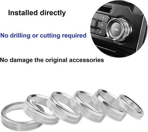 Knob Cover for F150 AC Climate Control Switch/Trailer/4WD/VOL/Tune Button Interior Center Console Trim Accessories Compatible with Ford F150 XLT 2016 2017 2018 2019 (Blue 6 Pcs) in Saudi Arabia