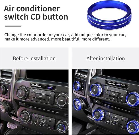 Knob Cover for F150 AC Climate Control Switch/Trailer/4WD/VOL/Tune Button Interior Center Console Trim Accessories Compatible with Ford F150 XLT 2016 2017 2018 2019 (Blue 6 Pcs) in Saudi Arabia