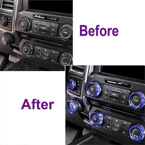 Knob Cover for F150 AC Climate Control Switch/Trailer/4WD/VOL/Tune Button Interior Center Console Trim Accessories Compatible with Ford F150 XLT 2016 2017 2018 2019 (Blue 6 Pcs) in Saudi Arabia