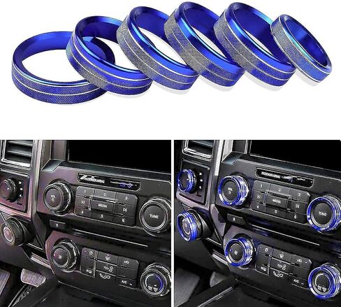 Knob Cover for F150 AC Climate Control Switch/Trailer/4WD/VOL/Tune Button Interior Center Console Trim Accessories Compatible with Ford F150 XLT 2016 2017 2018 2019 (Blue 6 Pcs) in Saudi Arabia