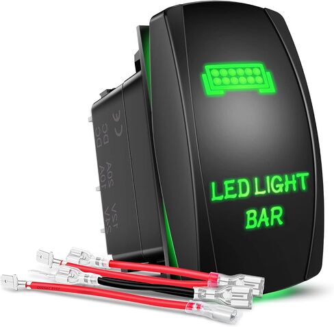GOOACC مضاءة سوط الروك التبديل أدى ضوء شريط التبديل 5Pin الليزر على إيقاف SPST مفاتيح 20A 12V 10A 24V التبديل الأزرق مع مجموعة أسلاك العبور للسيارات والشاحنات RVs، 2 سنة الضمان in Saudi Arabia