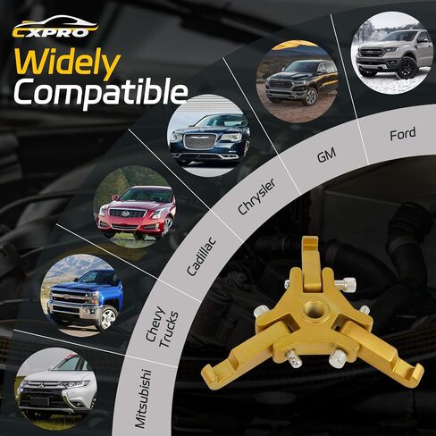 Harmonic Balancer Puller Set, 3-Jaw Pulley Puller Tool for Secure Grip, Fits 3/8" Square Drive, Crank Pulley Removal Tool, Compatible with Chrysler, GM, Ford, Cadillac, Mitsubishi, Chevrolet in Kuwait