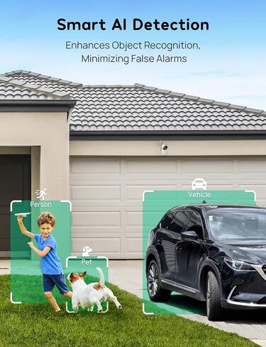 winees 2K Solar Security Camera Wireless Outdoor with 8G Free Local Storage, Continuous Powered, 2.4Ghz Wi-Fi Camera Compatible with Alexa & Google Home, Yard Camera with Motion Detection, IP66 in Kuwait