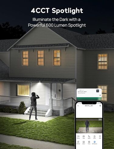 winees 2K Solar Security Camera Wireless Outdoor with 8G Free Local Storage, Continuous Powered, 2.4Ghz Wi-Fi Camera Compatible with Alexa & Google Home, Yard Camera with Motion Detection, IP66 in Kuwait