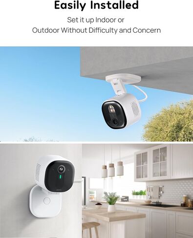 winees 2K Solar Security Camera Wireless Outdoor with 8G Free Local Storage, Continuous Powered, 2.4Ghz Wi-Fi Camera Compatible with Alexa & Google Home, Yard Camera with Motion Detection, IP66 in Kuwait
