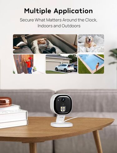 winees 2K Solar Security Camera Wireless Outdoor with 8G Free Local Storage, Continuous Powered, 2.4Ghz Wi-Fi Camera Compatible with Alexa & Google Home, Yard Camera with Motion Detection, IP66 in Kuwait
