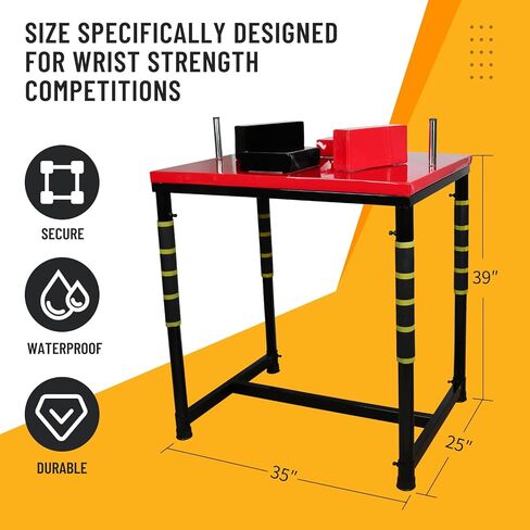 طاولة معركة مصارعة الذراع الاحترافية، معدات تدريب قوة الذراع، طاولة مصارعة الذراع للاستخدام في صالة الألعاب الرياضية المنزلية - أحمر in Kuwait