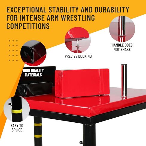 طاولة معركة مصارعة الذراع الاحترافية، معدات تدريب قوة الذراع، طاولة مصارعة الذراع للاستخدام في صالة الألعاب الرياضية المنزلية - أحمر in Kuwait